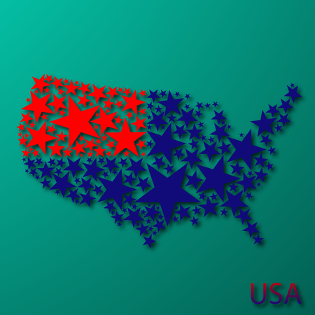 Abstract USA map from starsのイラスト素材