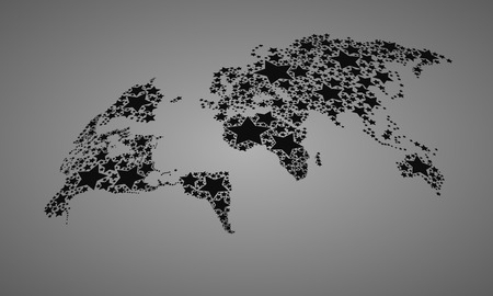 The abstract world map drawn by means of starsのイラスト素材