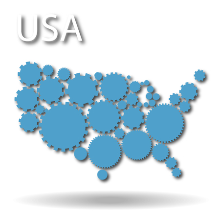 Abstract map United Statesのイラスト素材