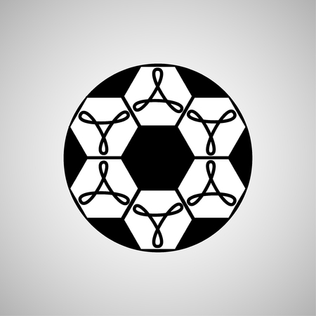 Soccer ball. Vector ball. Ball on a gray background.のイラスト素材