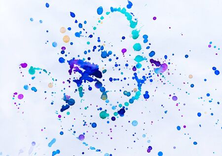  Abstraction child s drawing watercolorの写真素材