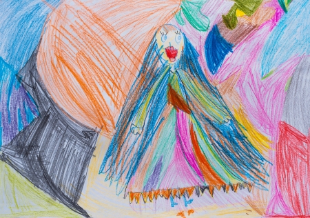 abstraction  child s drawing pencilの写真素材