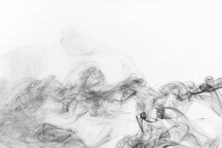 black smoke on white backgroundの写真素材