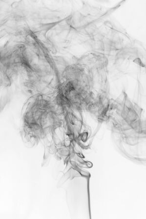 Abstract  black smoke on white backgroundの写真素材
