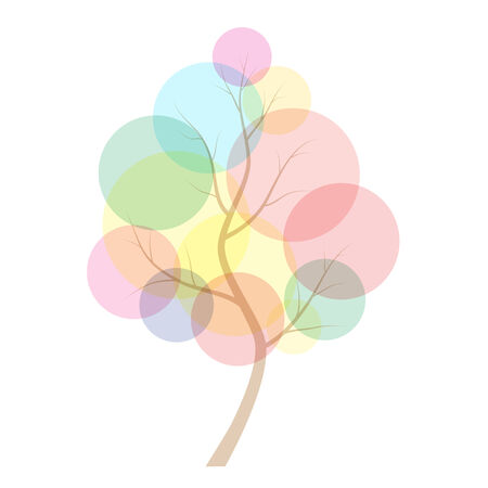 abstract tree with colored balls on branchesのイラスト素材