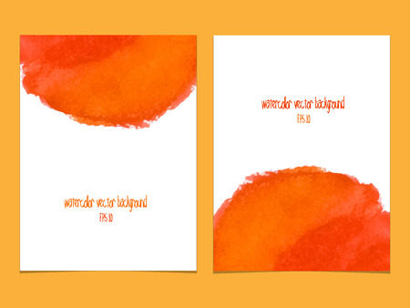 Vector background with watercolor  orange and red. Abstract watercolor. Abstract hand drawn watercolor background, vector illustration.のイラスト素材