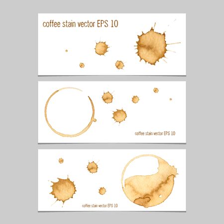 Vector banners with coffee stain watercolor. Abstract watercolor. Abstract hand drawn watercolor banner, vector illustration.のイラスト素材