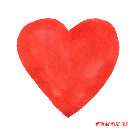Watercolor red heart. Vector illustration. Design element. Symbol love.のイラスト素材