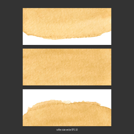 Vector banners with coffee stain watercolor. Abstract watercolor. Abstract hand drawn watercolor banner, vector illustration.のイラスト素材