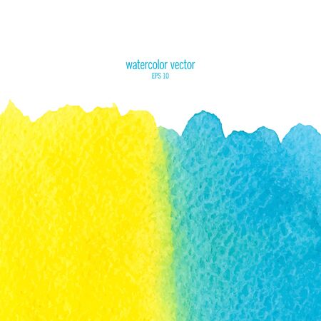 Designed abstract watercolor background, design element,yellow and blue watercolor square.のイラスト素材