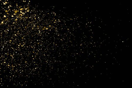 Gold glitter texture on a black backgroundのイラスト素材