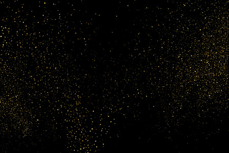 Gold glitter texture on a black background. Holiday background. Golden explosion of confetti. Golden grainy abstract  texture on a black  background. Design element. Vector illustration,eps 10.のイラスト素材