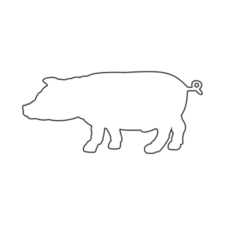 Silhouette of pig icon. Simple flat vector illustration, EPS 10.のイラスト素材