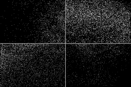Set grainy abstract  texture on  black background. Snow texture. Flat design element. Vector illustrationのイラスト素材