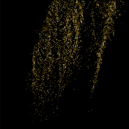 Gold glitter texture on a black background.のイラスト素材