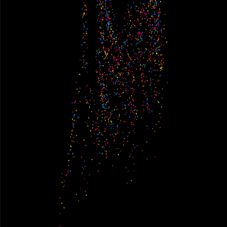 Colorful explosion of confetti isolated on black  background.のイラスト素材