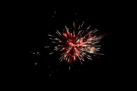 Celebration fireworks isolated on black background.の写真素材