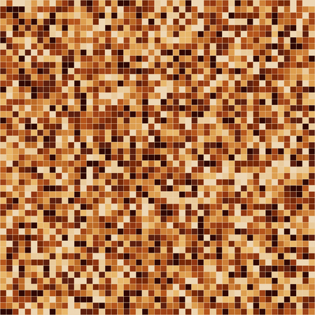 Coffee color mosaic texture. Chocolate shades. Brown particles. Vector illustrationのイラスト素材