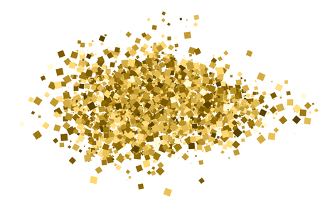 Gold glitter texture isolated on white. Amber color background. Golden explosion of confetti.のイラスト素材