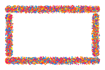 Colored frame isolated on white background. Colorful explosion of  confetti.  Flat design element. Vector illustration,eps 10.のイラスト素材