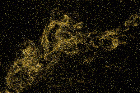 Gold glitter texture isolated on black.の写真素材