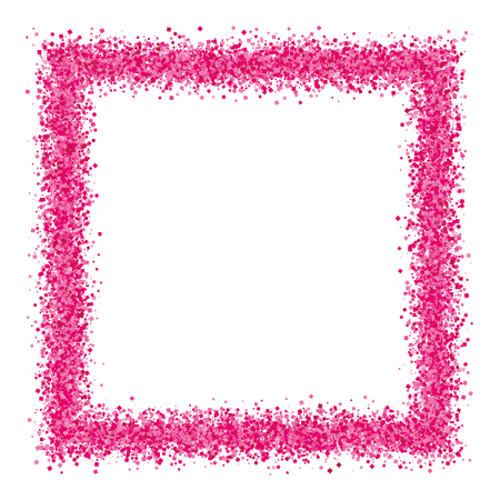 Pink abstract texture frame isolated on white background. Explosion of  confetti.  Flat design element.のイラスト素材