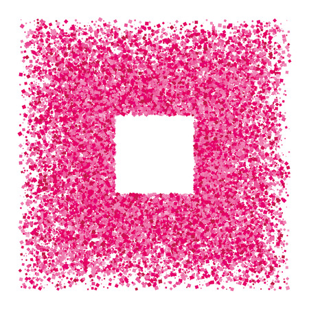 Pink abstract texture frame isolated on white background. Explosion of  confetti.  Flat design element.のイラスト素材