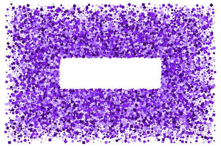 Purple frame isolated on white background. Magenta explosion of  confetti.  Mauve flat design element. Vector illustration,eps 10.
のイラスト素材