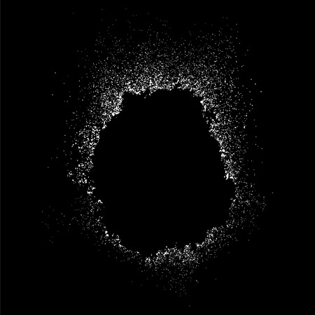 Grainy abstract texture of  frame is isolated on a black background. Spot design element. Distress overlay textured. Vector illustration,eps 10.のイラスト素材