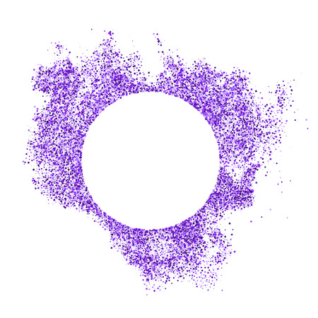 Purple frame isolated on white background. Magenta explosion of confetti. Mauve flat design element.のイラスト素材