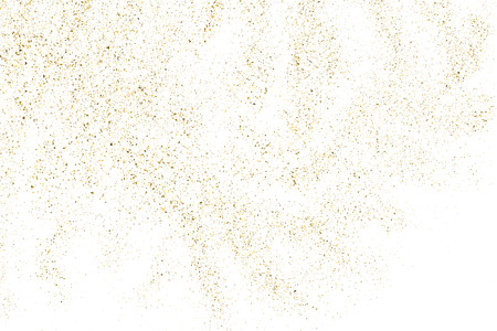 Gold glitter texture isolated on white. Amber particles color. Celebratory background. Golden explosion of confetti.のイラスト素材