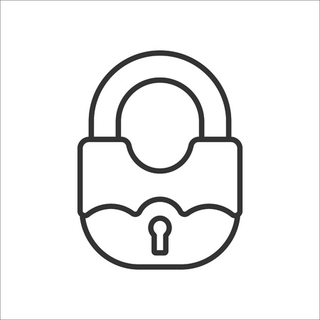 Protection sign, for mobile concept and web design. Lock symbol. Simple linear style vector icon. Editable stroke.のイラスト素材
