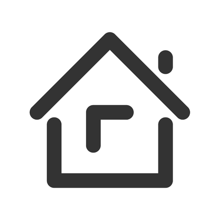House line icon Isolated on white background. Home sign, pictogram for mobile app and web design. Simple linear style vector. Pixel graphics. Editable stroke.のイラスト素材