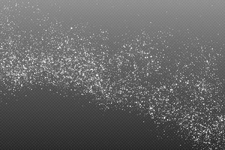 White  Abstract Particles On Transparent Background. Falling Snowflakes Imitation. Bright Bokeh Texture.のイラスト素材