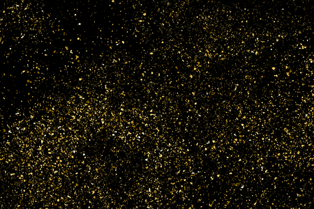 Gold Glitter Texture Isolated On Black. Amber Particles Color. Celebratory Background. Golden Explosion Of Confetti. Design Element. Digitally Generated Image. Vector Illustration, Eps 10.のイラスト素材