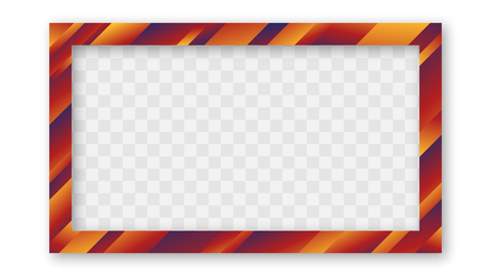 Colored Trendy Gradient Frame With Bland Shadows Isolated On White Background. Abstract Colorful Rectangle Border.のイラスト素材