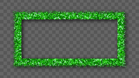St. Patrick's Day Frame With Bland Shadows Isolated On Transparent  Background. Abstract Green Texture Rectangle Border.のイラスト素材