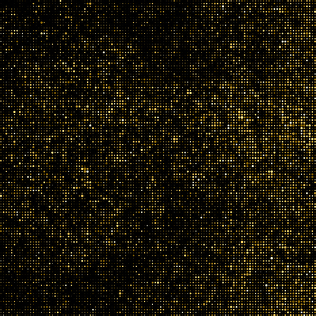 Gold Glitter Halftone Dotted Backdrop. Abstract Retro Pattern. Pop Art Style Background. Golden Explosion Of Confetti. Digitally Generated Image.のイラスト素材