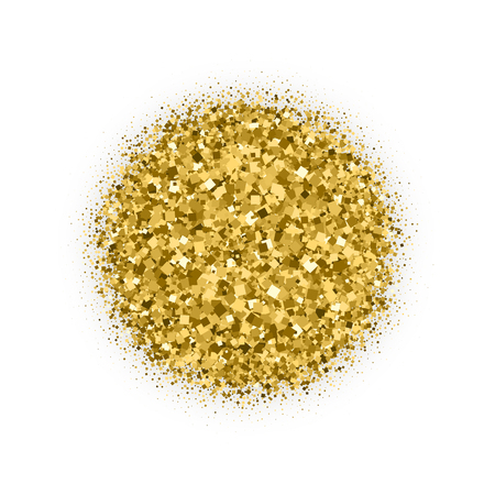 Gold Circular With Bland Shadows Isolated On White Background. Amber Particles Color. Celebratory Background. Golden Explosion Of Confetti. Vector Illustration, Eps 10.のイラスト素材