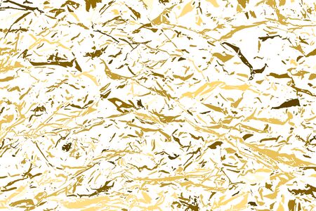 Gold Glitter Texture Isolated On White. Amber Particles Color. Celebratory Background. Golden Marble. Design Element. Digitally Generated Image. Vector Illustration, Eps 10.のイラスト素材