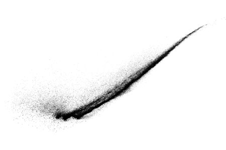 Black grainy wave texture isolated on white background. Dust overlay. Dark noise granules. Digitally generated image.のイラスト素材