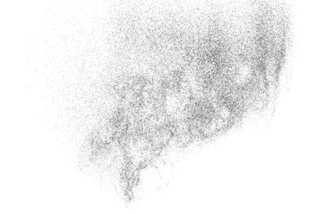 Black grainy texture isolated on white background. Dust overlay. Dark noise granules. Digitally generated image. Vector design elements. Illustrationのイラスト素材