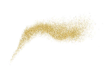 Gold Glitter Texture Isolated On White. Amber Particles Color. Celebratory Background. Golden Explosion Of Confetti. Vector Illustration, Eps 10.のイラスト素材