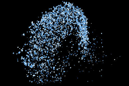 Abstract splashes of water on black background. Frozen motion of round particles. Rain, snow overlay texture. Vector Illustration, Eps 10.のイラスト素材