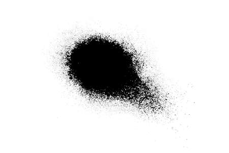 Black grainy texture isolated on white background. Dust overlay. Dark noise granules. Digitally...