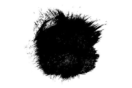 Ink black abstract paint stroke isolated on white background. paint drops. digitally generated image. Vector design elements, illustration, EPS 10.のイラスト素材