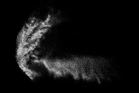 Distressed white grain texture. Dust overlay textured. grain noise particles. Snow effects pack. Rusted black background. Vector illustration, EPS 10.のイラスト素材