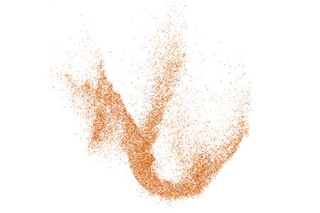 Abstract Sand Explosion Isolated On White Background. Digitally Generated Image.のイラスト素材