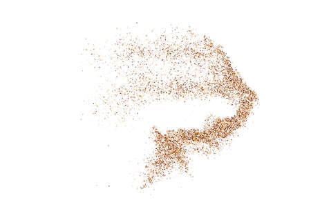 Coffee Color Grain Texture Isolated on White Background. Chocolate Shades Confetti. Brown Particles. Digitally Generated Image. Vector illustration, EPS 10.のイラスト素材