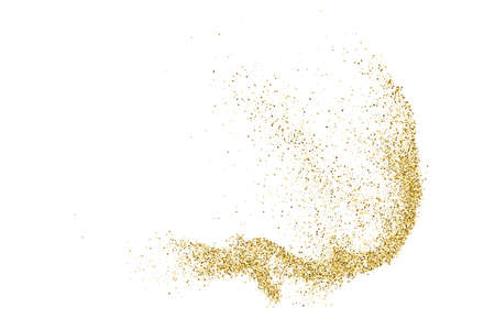 Gold Glitter Texture Isolated On White. Goldish Color Sequins. Celebratory Background. Golden Explosion Of Confetti. Vector illustration, Eps 10.のイラスト素材